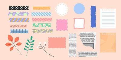 Colorful kids scrapbook page template Royalty Free Vector