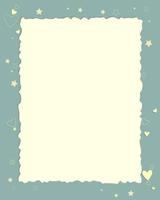 Template for notes with stars and heart, blank, reminders, to do list. Vintage collage, scrupbooking. vector