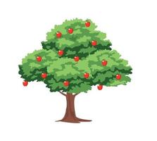 Vector illustration of apple trees