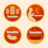 islámico Ramadán kareem etiquetas Insignia colección en plano ilustración vector