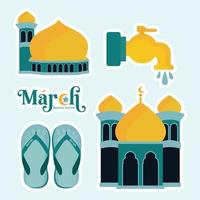 Islamic ramadan element collections in flat illustration vector