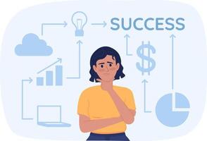 Writing successful business plan flat concept vector spot illustration. Editable 2D cartoon character on white for web design. Building startup structure creative idea for website, mobile, magazine