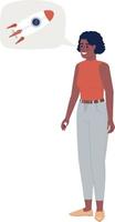 mujer presentación puesta en marcha proyecto semi plano color vector personaje. editable cifra. lleno cuerpo persona en blanco. sencillo dibujos animados estilo Mancha ilustración para web gráfico diseño y animación