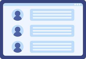 Tablet screen with users comments semi flat color vector object. Social media. Editable element. Full sized icon on white. Simple cartoon style spot illustration for web graphic design and animation