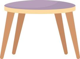 Round wood coffee table semi flat color vector object