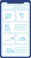 Online clothing store webpage on mobile phone screen semi flat color vector object