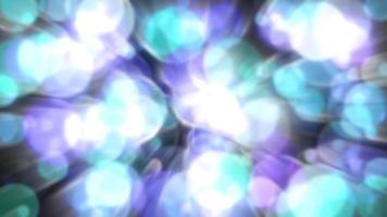 Blue and purple round bokeh light with ray sparkle abstract background video