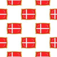 Pattern cookie with flag country Denmark in tasty biscuit vector