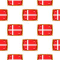 Pattern cookie with flag country Denmark in tasty biscuit vector