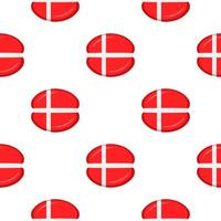 Pattern cookie with flag country Denmark in tasty biscuit vector
