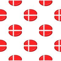 Pattern cookie with flag country Denmark in tasty biscuit vector