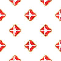 Pattern cookie with flag country Denmark in tasty biscuit vector