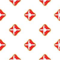 Pattern cookie with flag country Denmark in tasty biscuit vector