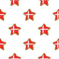 Pattern cookie with flag country Denmark in tasty biscuit vector