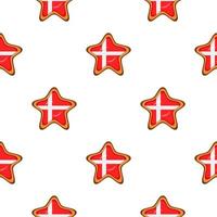 Pattern cookie with flag country Denmark in tasty biscuit vector