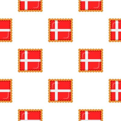 Pattern cookie with flag country Denmark in tasty biscuit