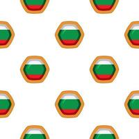 Pattern cookie with flag country Bulgaria in tasty biscuit vector