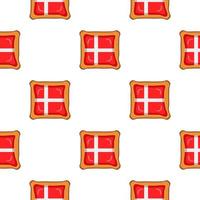 Pattern cookie with flag country Denmark in tasty biscuit vector