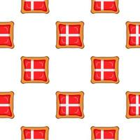 Pattern cookie with flag country Denmark in tasty biscuit vector