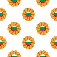 Pattern cookie with flag country Bulgaria in tasty biscuit vector