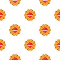 Pattern cookie with flag country Denmark in tasty biscuit vector