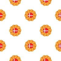 Pattern cookie with flag country Denmark in tasty biscuit vector