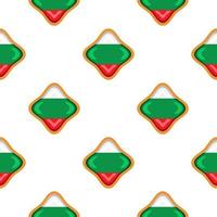 Pattern cookie with flag country Bulgaria in tasty biscuit vector