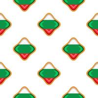 Pattern cookie with flag country Bulgaria in tasty biscuit vector