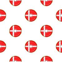 Pattern cookie with flag country Denmark in tasty biscuit vector