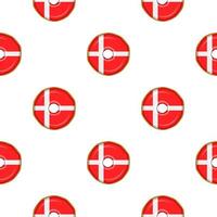 Pattern cookie with flag country Denmark in tasty biscuit vector