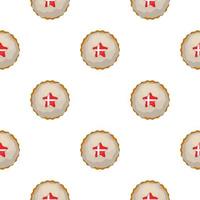 Pattern cookie with flag country Denmark in tasty biscuit vector