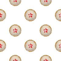 Pattern cookie with flag country Denmark in tasty biscuit vector