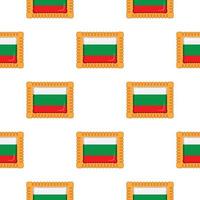 Pattern cookie with flag country Bulgaria in tasty biscuit vector