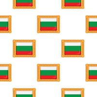 Pattern cookie with flag country Bulgaria in tasty biscuit vector