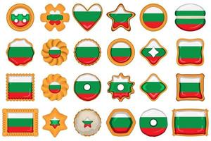 Homemade cookie with flag country Bulgaria in tasty biscuit vector