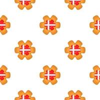 Pattern cookie with flag country Denmark in tasty biscuit vector