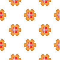 Pattern cookie with flag country Denmark in tasty biscuit vector