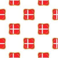 Pattern cookie with flag country Denmark in tasty biscuit vector