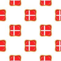 Pattern cookie with flag country Denmark in tasty biscuit vector