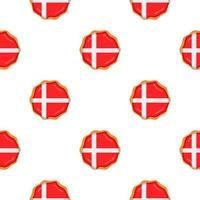 Pattern cookie with flag country Denmark in tasty biscuit vector