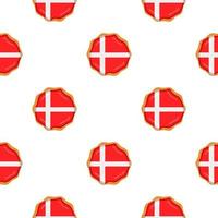 Pattern cookie with flag country Denmark in tasty biscuit vector