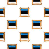 Pattern cookie with flag country Estonia in tasty biscuit vector