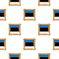 Pattern cookie with flag country Estonia in tasty biscuit vector