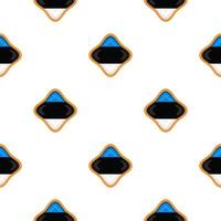Pattern cookie with flag country Estonia in tasty biscuit vector