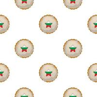 Pattern cookie with flag country Bulgaria in tasty biscuit vector