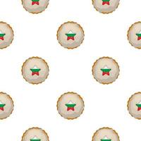 Pattern cookie with flag country Bulgaria in tasty biscuit vector