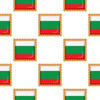 Pattern cookie with flag country Bulgaria in tasty biscuit vector