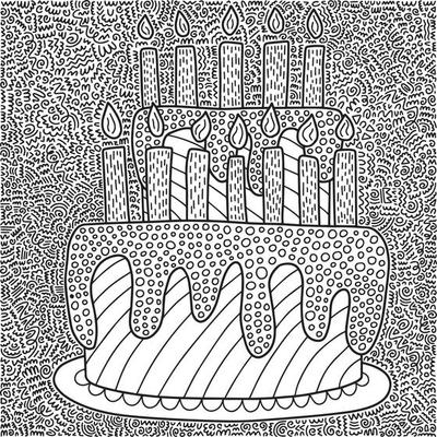 Happy Birthday Coloring Page Vector Art, Icons, and Graphics for Free