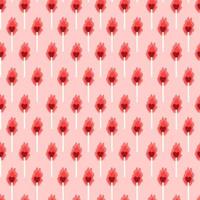 Burning heart doodle seamless pattern. Repeated print with heart shape matches on pink background vector
