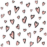 Seamless pattern with hand drawn hearts. Simple print for fabric, wrapping paper, textile, wallpaper and apparel. Vector illustration.